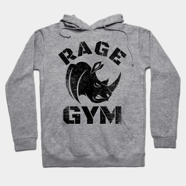 RAGE GYM RHINO BODYBUILDING Hoodie by MuscleTeez